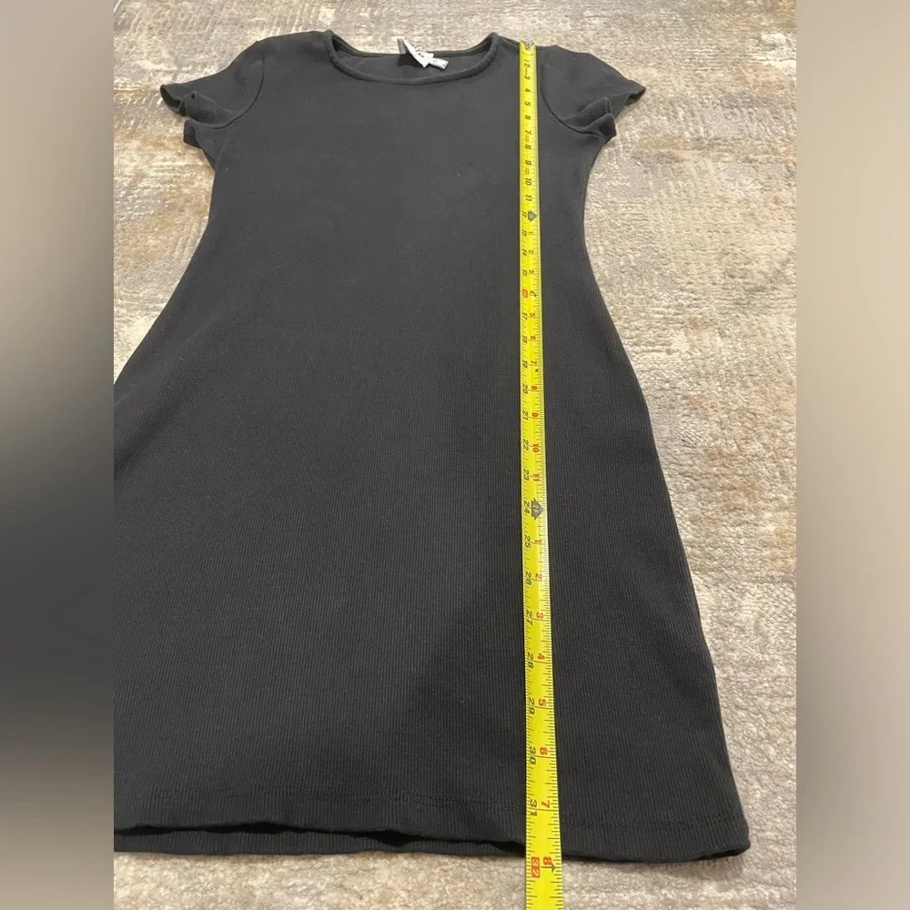 Princess Polly Organic Cotton Ribbed Classic Black Mini Dress Women’s Size 6 - Picture 6 of 7